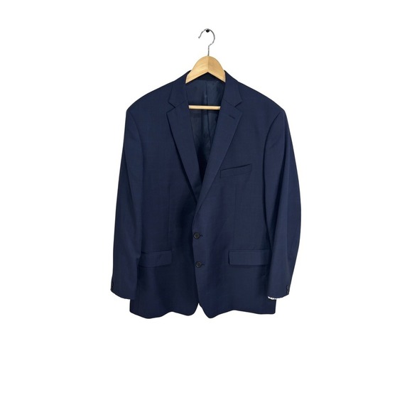 Lauren Ralph Lauren Other - Lauren Ralph Lauren Navy Blue Check Wool Blend Suit Jacket Blazer 48L 70% Wool